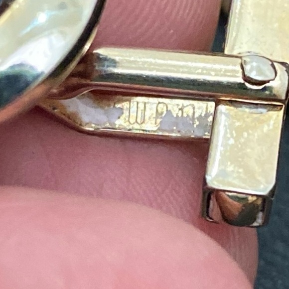 Vintage SWANK Ruby Red Stone Cabochon Gold-tone Cufflinks 8g - Picture 10 of 11